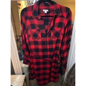 Flannel Button Down Dress